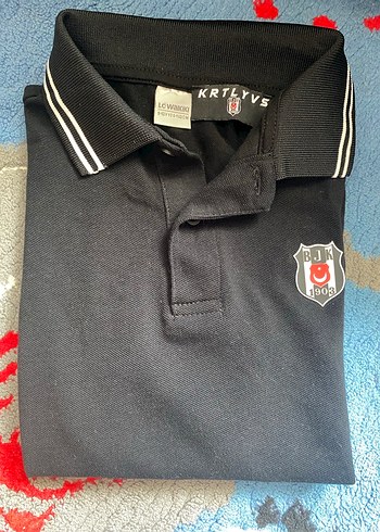 9 Yaş Beden gri Renk Gri Erkek çocuk Polo Yaka Kısa Kollu Tişört