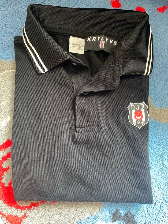 Gri Erkek çocuk Polo Yaka Kısa Kollu Tişört - Görsel 4