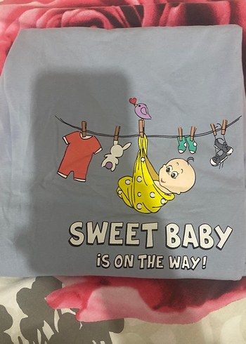 Gri Desenli Hamile Tişörtü - Görsel 2