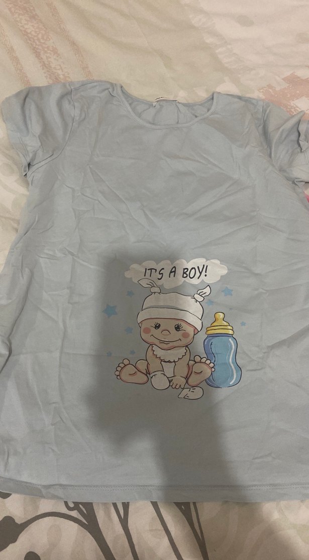 Gri Desenli Hamile Tişörtü - Görsel 3