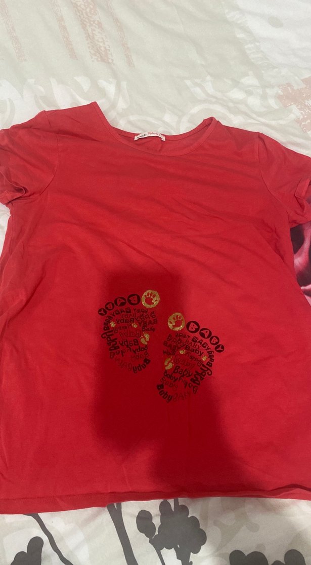 Gri Desenli Hamile Tişörtü - Görsel 5