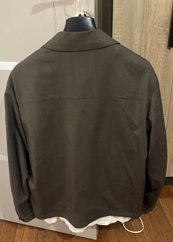 Massimo Dutti gri yün ince ceket L - Görsel 2