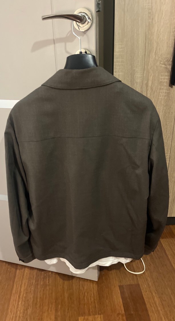 Massimo Dutti gri yün ince ceket L - Görsel 2