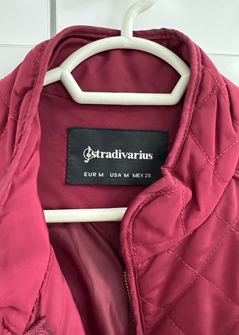 Stradivarius marka Bordo Kadın Midi Ceket Fermuarlı - Görsel 2