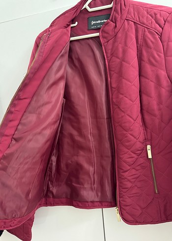 Stradivarius marka Bordo Kadın Midi Ceket Fermuarlı - Görsel 3