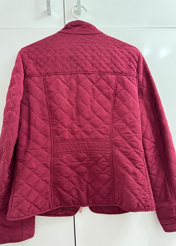 Stradivarius marka Bordo Kadın Midi Ceket Fermuarlı - Görsel 4