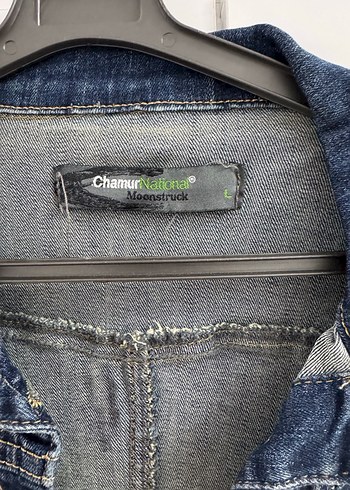 Kadın Koyu Mavi Düğmeli Denim Ceket - Görsel 2