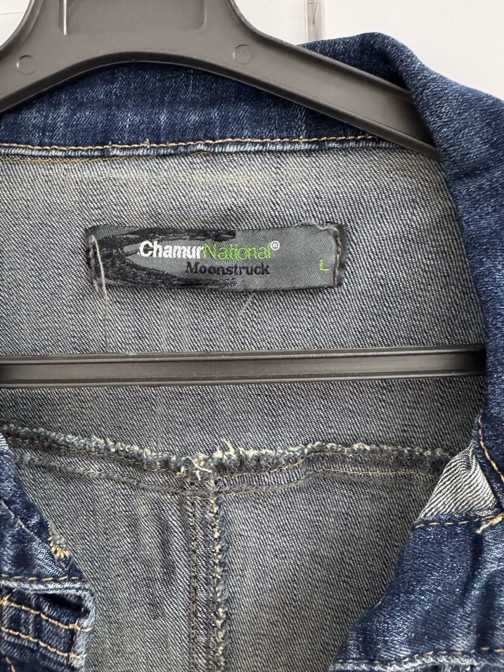 Kadın Koyu Mavi Düğmeli Denim Ceket - Görsel 2