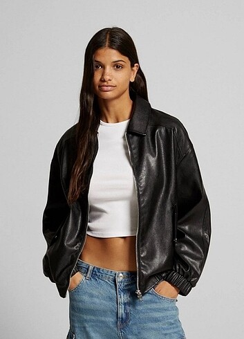 Bershka deri ceket 