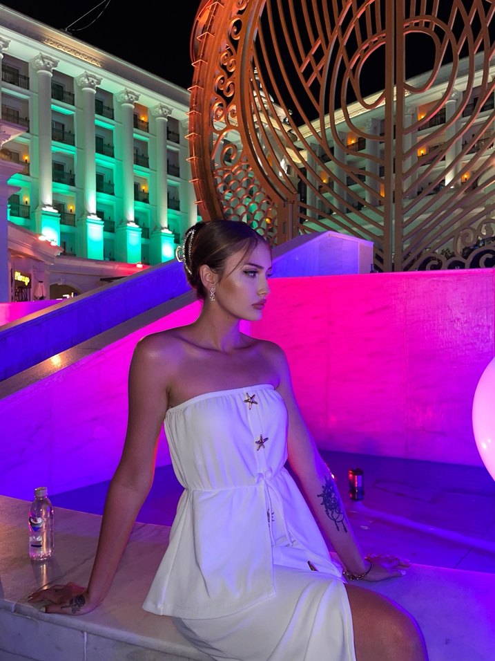 Beyaz straplez ikili takım - Görsel 2