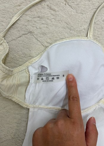 Beyaz Piliseli Strappy Mayo - Görsel 6