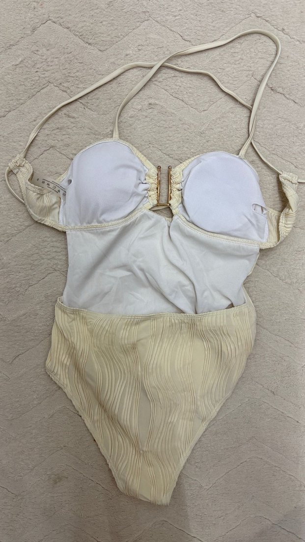 Beyaz Piliseli Strappy Mayo - Görsel 5