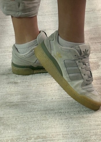 Bej Bağcıklı Kadın Spor Ayakkabı - Görsel 3