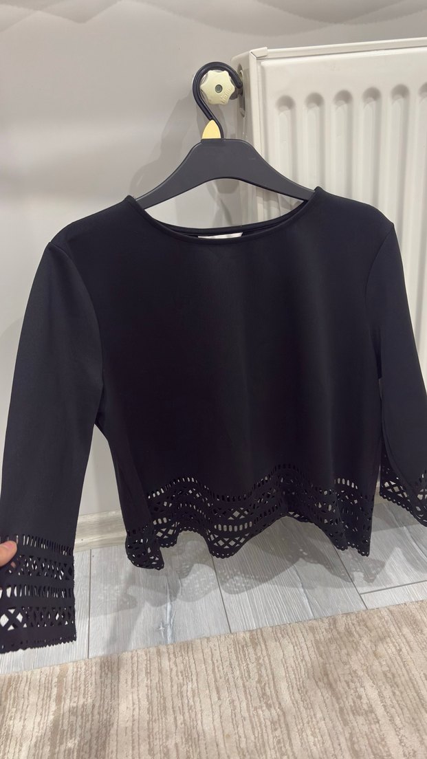 Siyah Kaygan Bluz - Görsel 2