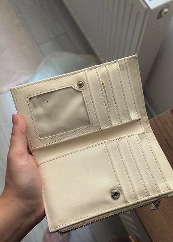 Beyaz Baskılı Fermuarlı Kadın Cüzdanı - Görsel 2