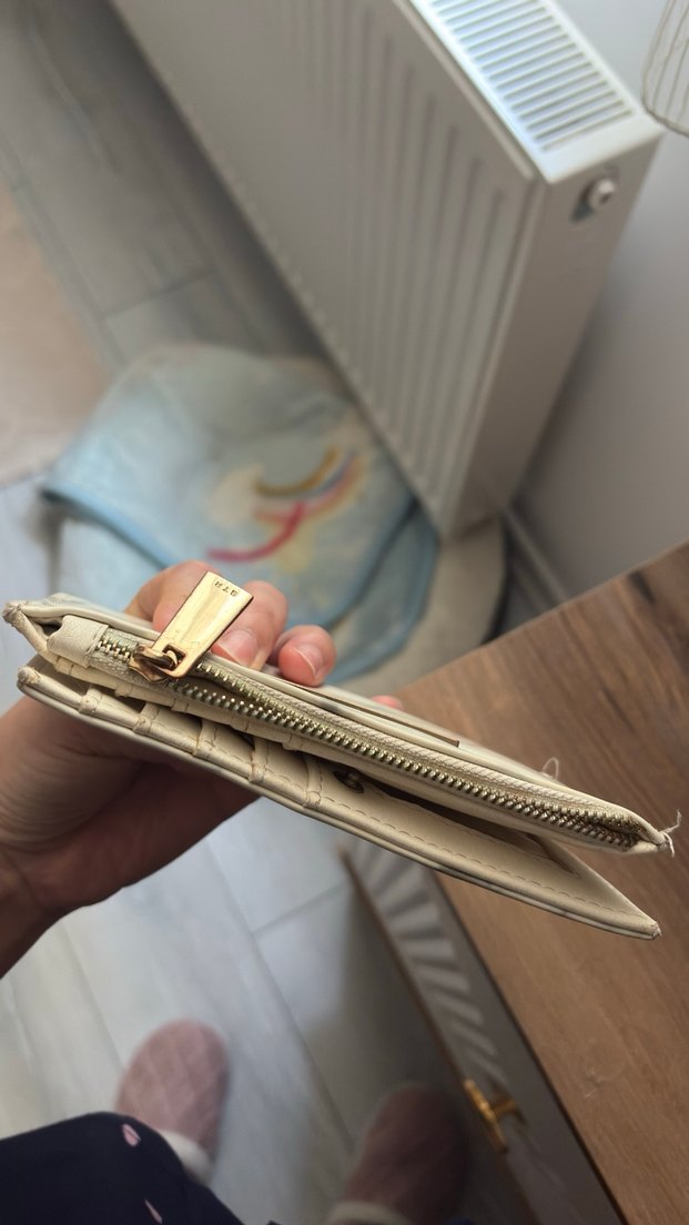 Beyaz Baskılı Fermuarlı Kadın Cüzdanı - Görsel 3