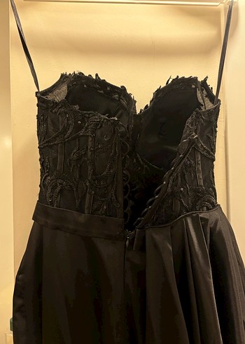 Siyah Gotik Uzun Kollu Abiye Elbise - Görsel 7