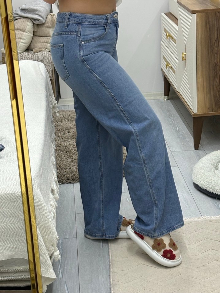 Kadın Mavi Regular Fit Denim Jean - Görsel 4