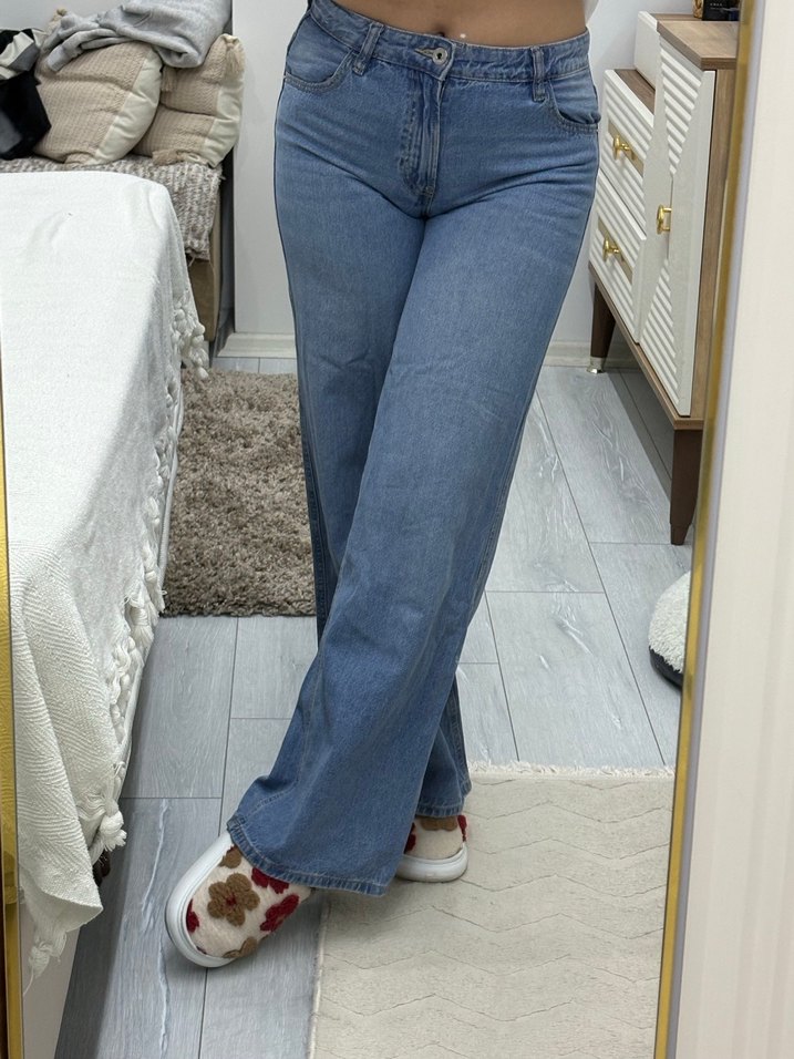 Kadın Mavi Regular Fit Denim Jean - Görsel 5