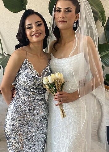 36 Beden beyaz Renk Balık model Gelinlik