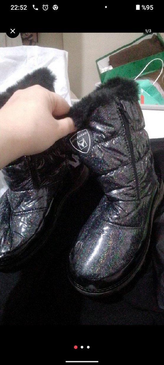 Kız Çocuk Çizme Parlak PELUŞ  simli - Görsel 2