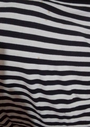 Çizgili Siyah Uzun Kollu Bluz - Görsel 3