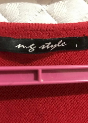 Kırmızı V Yaka Düğmeli Hırka Kadın - Görsel 3