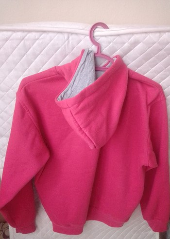 Renkli Baskılı Kapüşonlu Polar Kadın - Görsel 3