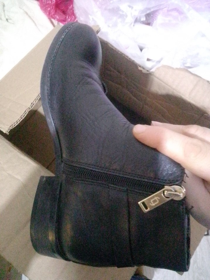 Siyah Tokalı Kadın Deri Biker Bot - Görsel 2