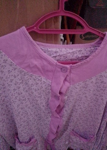 Çicekli Cepli pijama üstü Kadın - Görsel 3