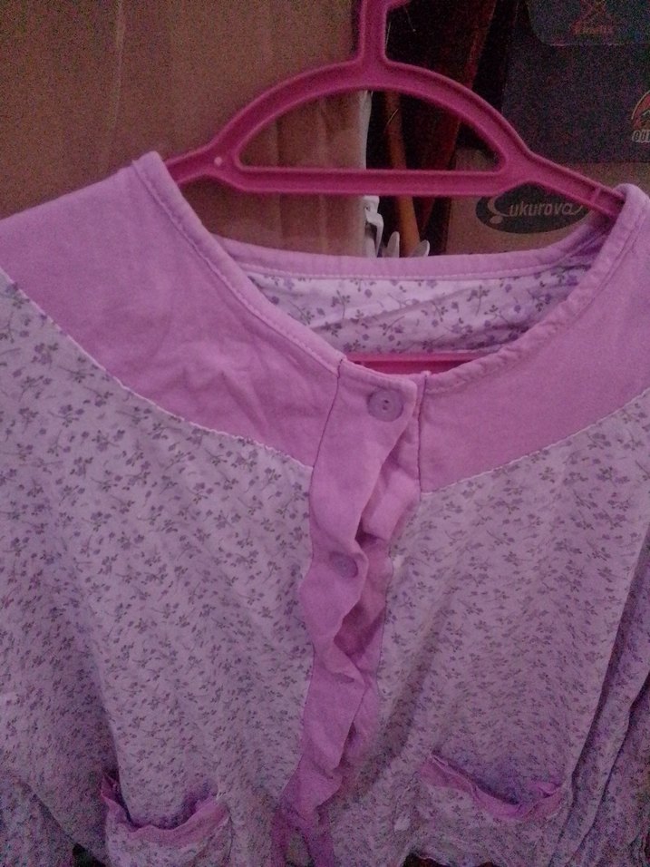 Çicekli Cepli pijama üstü Kadın - Görsel 3