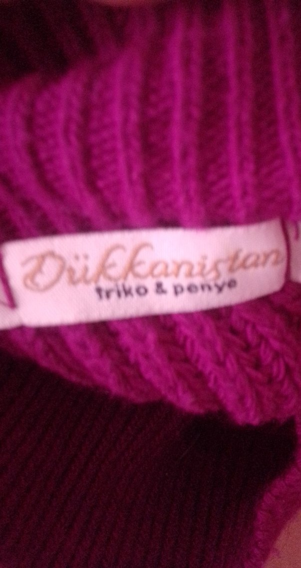 Fuşya Renk Triko Uzun Kazak Kadın - Görsel 3