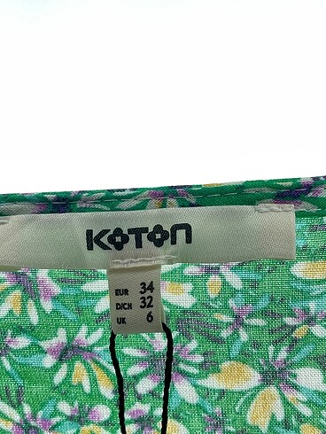 34 Beden yeşil Renk Koton Kısa Elbise %70 İndirimli.