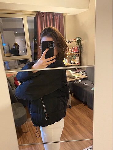 m Beden pull&bear siyah mont