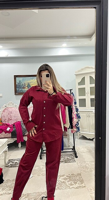 Bordo Keten Takım - Görsel 5