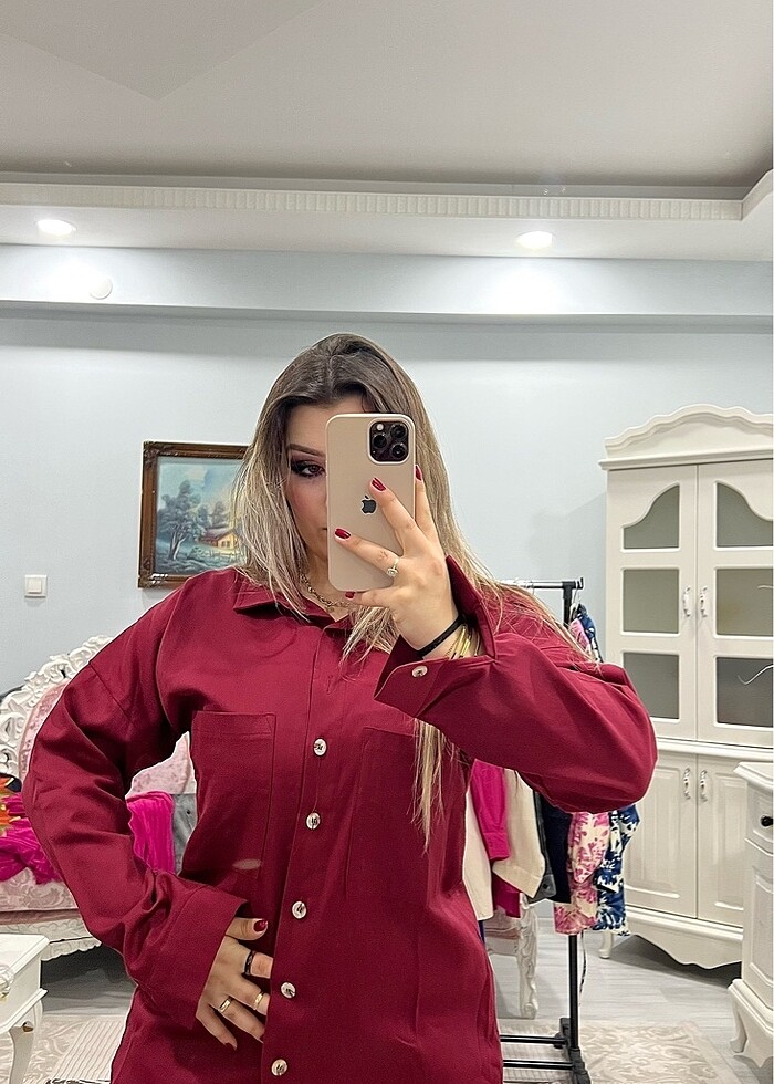 Bordo Keten Takım - Görsel 4