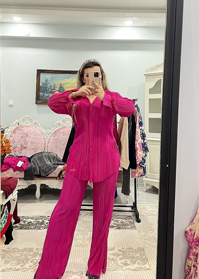 3lü pileseli Takım - Görsel 2