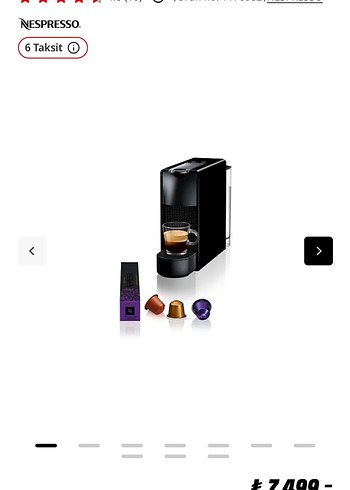 Nespresso Siyah Kahve Makinesi