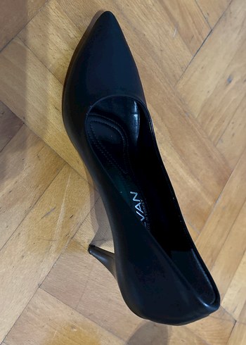 Siyah Bağcıklı Kadın Stiletto Topuklu Ayakkabı - Görsel 3