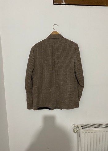 Kadın Bej Keten Midi Blazer - Görsel 3