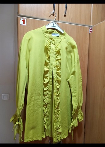 Diger fıstık yeşili Kadın Uzun Kollu Fırfırlı Gömlek