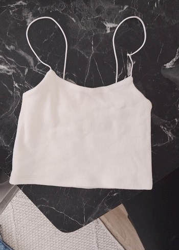 Zara Beyaz Mini Askılı Kadın Atlet