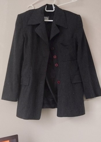 Gri Keten Kadın Blazer Ceket - Görsel 4