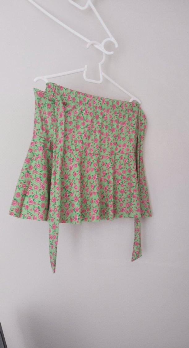 Yeşil Bohem Mini Etek - Görsel 3