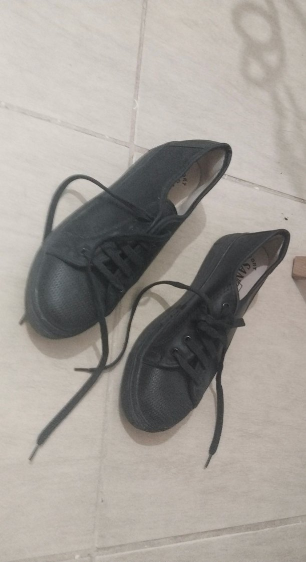 Siyah Bağcıklı Stiletto Topuk Kadın Spor Ayakkabı - Görsel 2