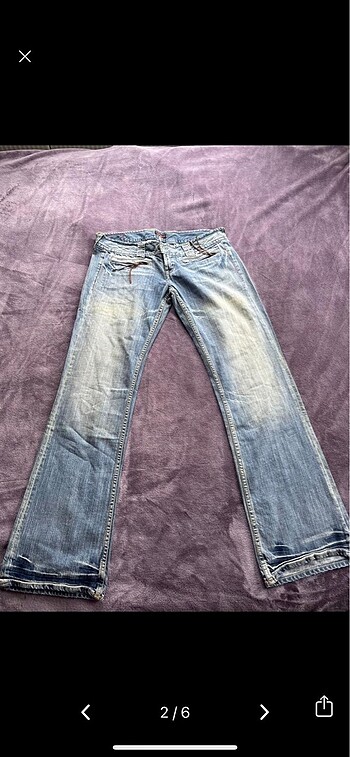Y2k taşlamalı kot pantolon