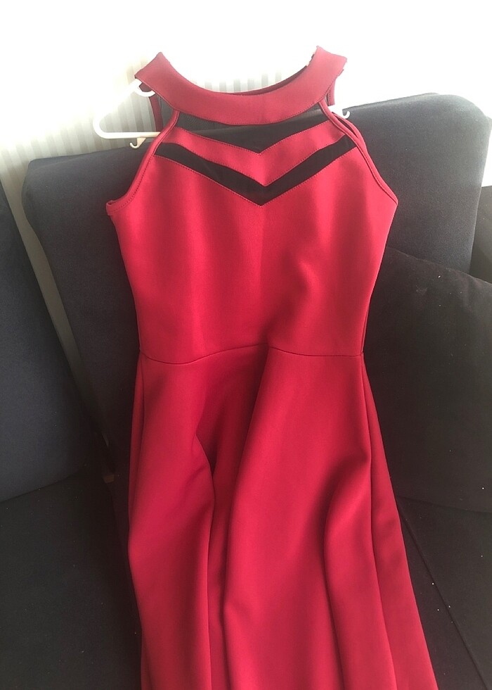 Abiye midi elbise #bordo - Görsel 2