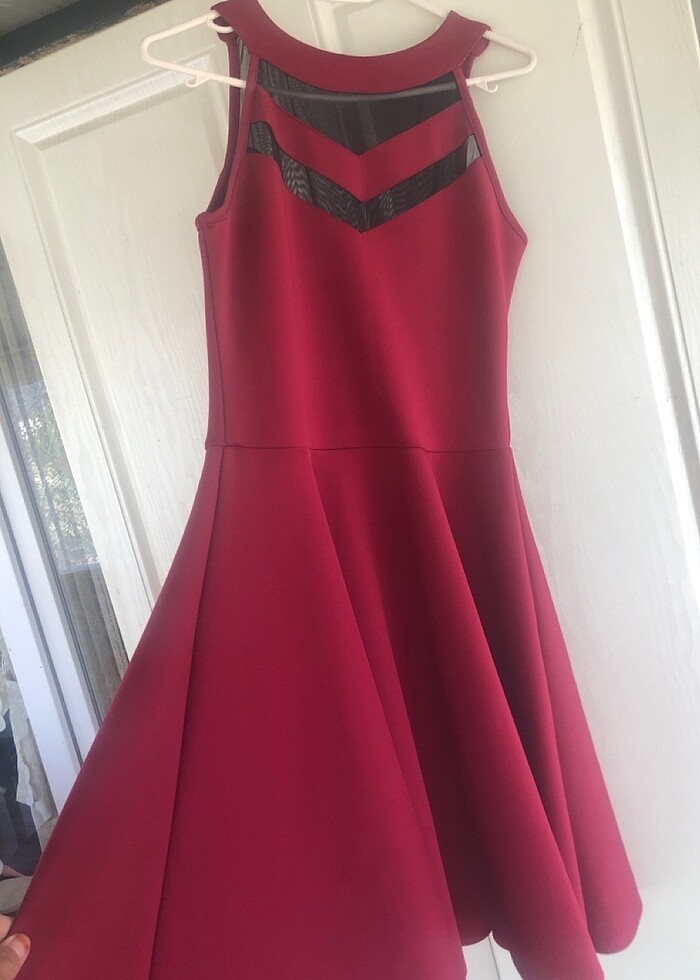 Abiye midi elbise #bordo - Görsel 4