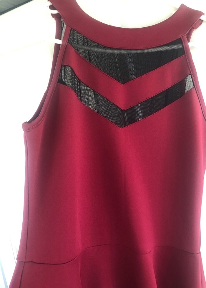 Abiye midi elbise #bordo - Görsel 5