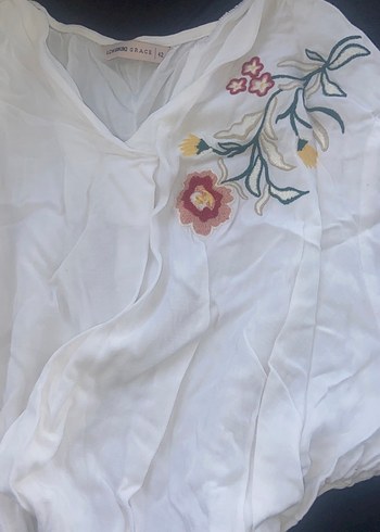 Bohem Desenli Midi önden yırtmaçlı keten  Etek - Görsel 6